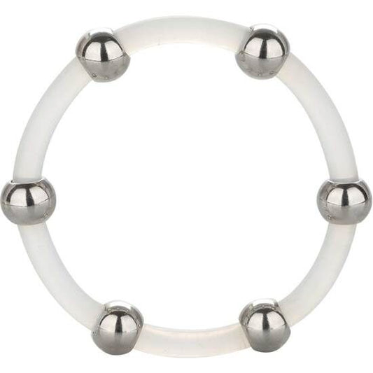 CALEXOTICS - ANEL DE SILICONE COM CONTAS DE AÇO XL