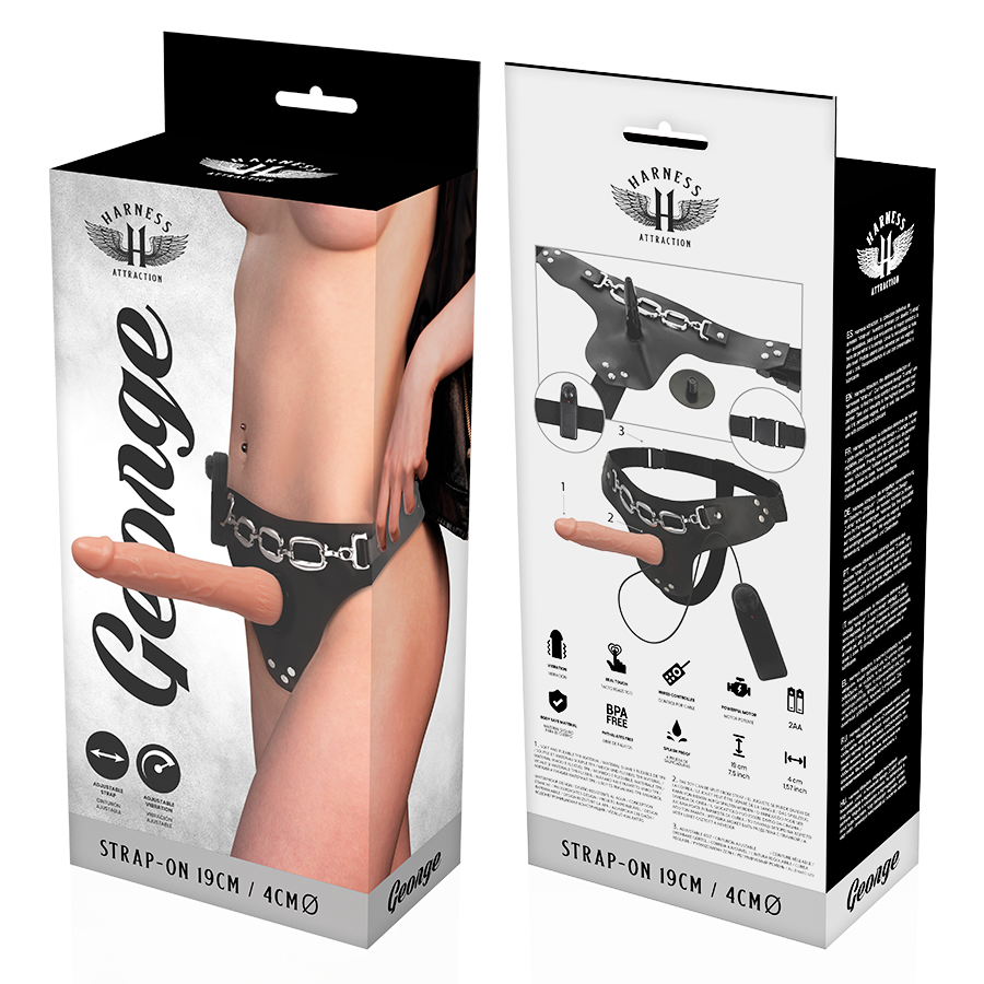 HARNESS ATTRAÇÃO - RNES GEORGE VIBRADOR REALISTA 19 CM -O- 4 CM