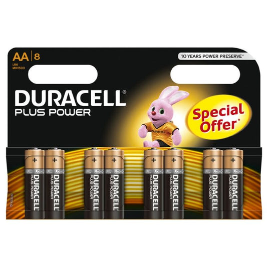 DURACELL - PILHAS PLUS POWER AA LR6 8 UNIDADES