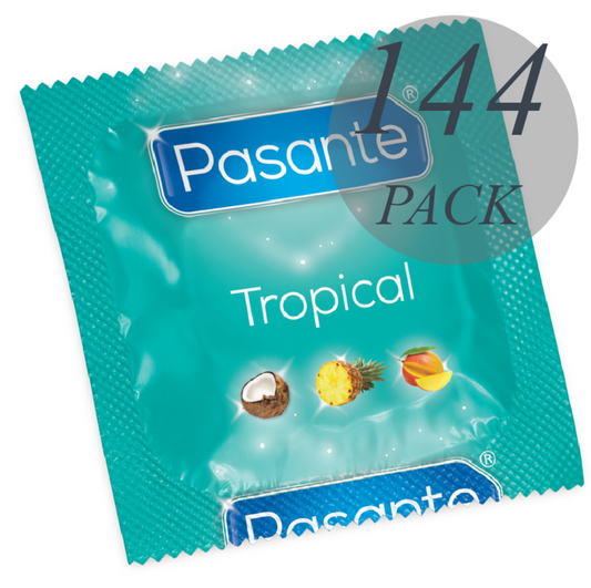 PASANTE - TROPICAL FLAVOR CONDOMS 144 UNITS