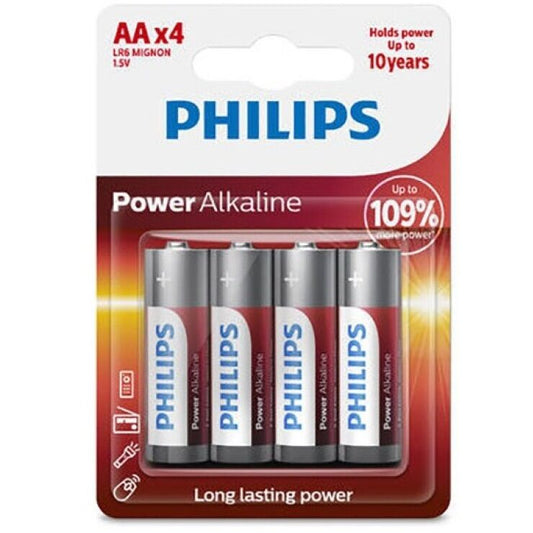 PHILIPS - PILHAS ALCALINAS AA LR6 BLISTER * 4