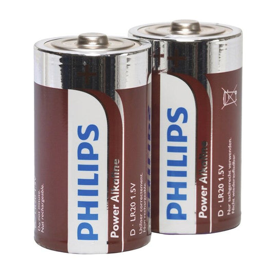 PHILIPS - BLISTER POWER ALCALINOS PILA D LR20 * 2