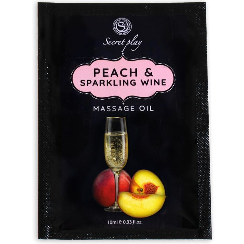 SECRETPLAY - PEACH &amp; SPARKLING WINE MASSAGE OIL SACHET 10 ML