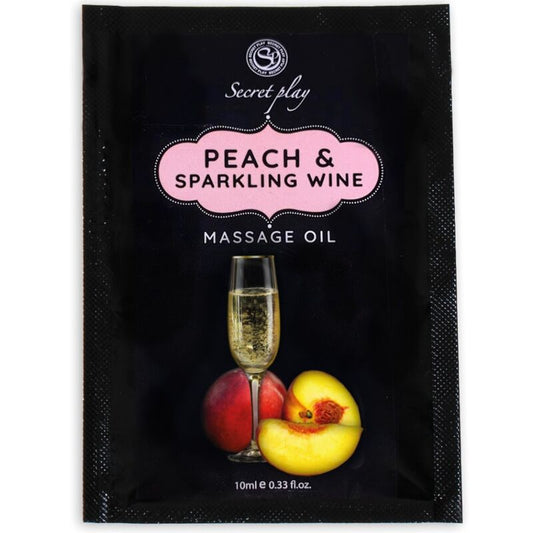 SECRETPLAY - PEACH &amp; SPARKLING WINE MASSAGE OIL SACHET 10 ML