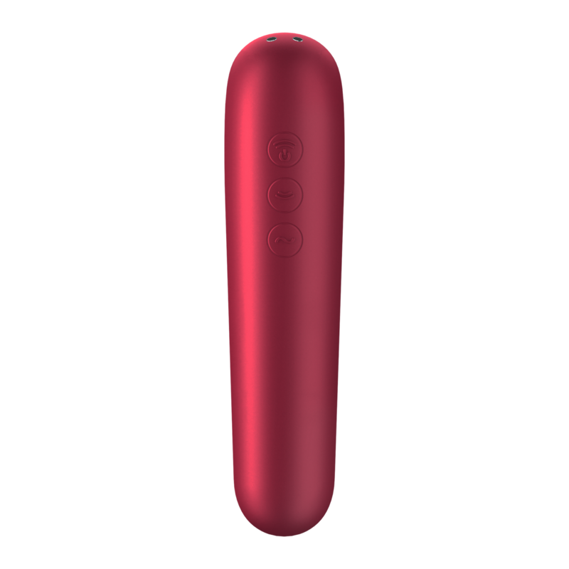 SATISFYER - VIBRADOR DUAL LOVE E SUCÇÃO COM AR PULSADO VERMELHO