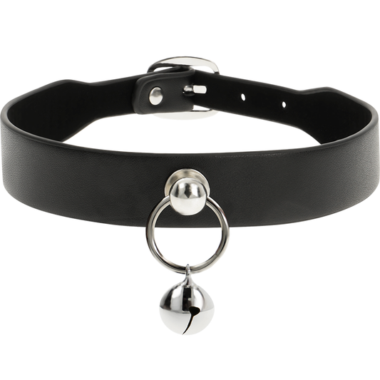 COQUETTE CHIC DESIRE - WOMEN'S VEGAN LEATHER NECKLACE ACCESSORY RATTLE/HOOP