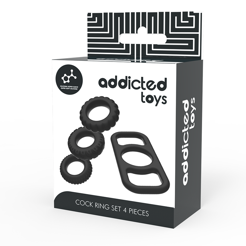 ADDICTED TOYS - CONJUNTO DE ANÉIS PARA PÉNIS COM 4 PEÇAS
