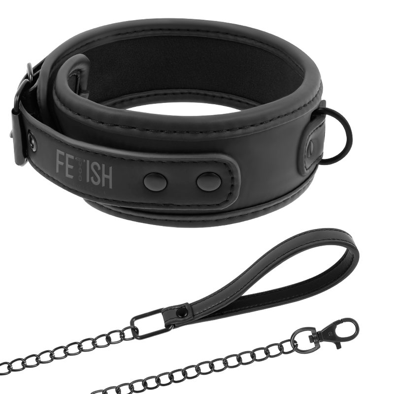 FETISH SUBMISSIVE - CHAIN ​​COLLAR WITH NOPRENE LINED