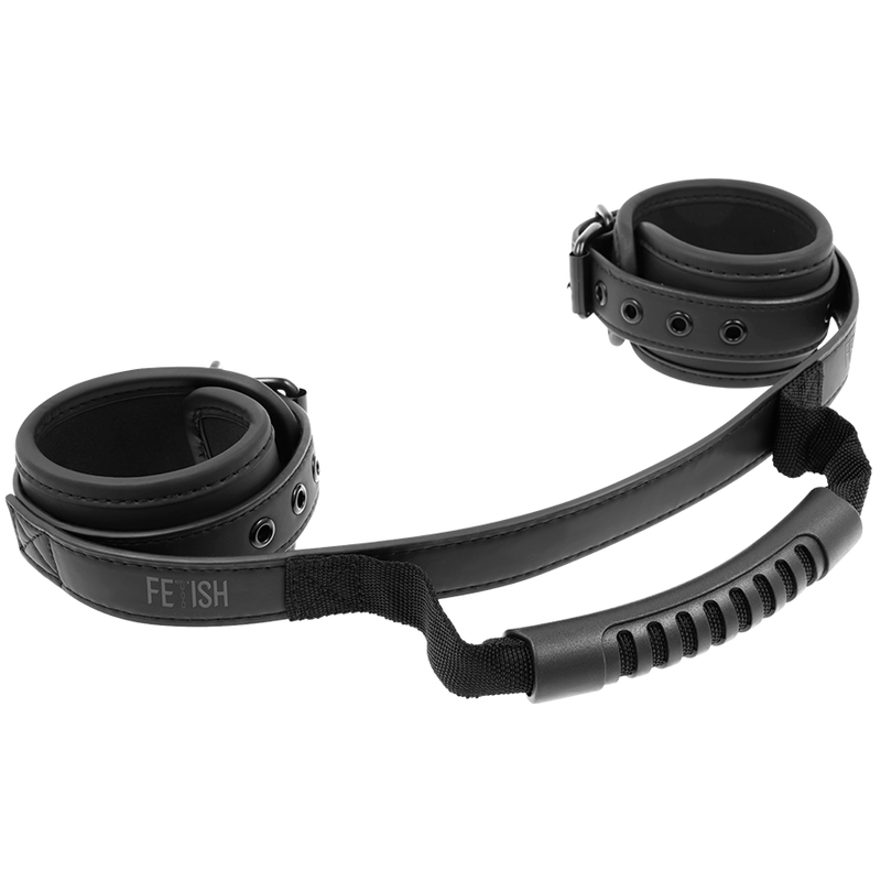 FETISH SUBMISSIVE - NOPRENE LINED HANDCUFFS WITH HANDLE
