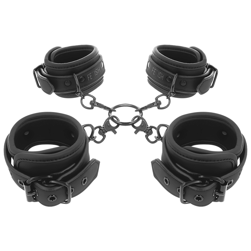 FETISH SUBMISSIVE - SET OF HAND AND ANKLE CUFFS WITH NOPRENE LINING