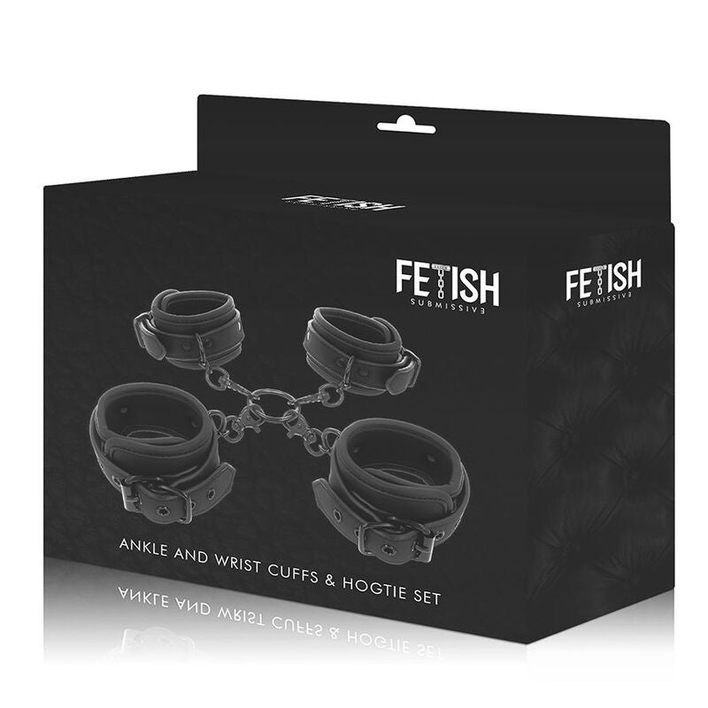 FETISH SUBMISSIVE - SET OF HAND AND ANKLE CUFFS WITH NOPRENE LINING