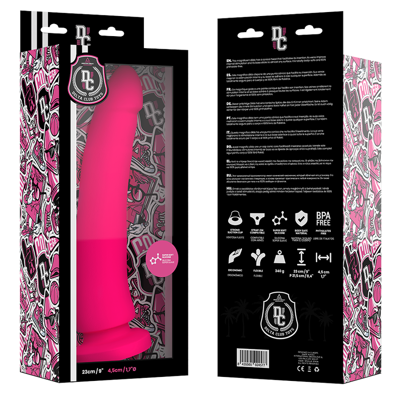 DELTA CLUB - TOYS PINK MEDICAL SILICONE DILDO 23 CM -O- 4.5 CM