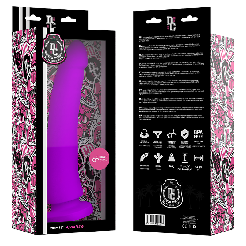 DELTA CLUB - TOYS MEDICAL LILAC SILICONE DILDO 23 CM -O- 4.5 CM