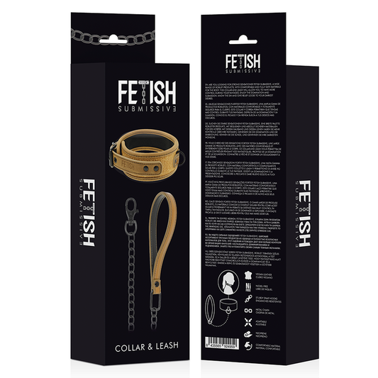 FETISH SUBMISSIVE ORIGIN - NEOPRENE LINED CHAIN ​​COLLAR