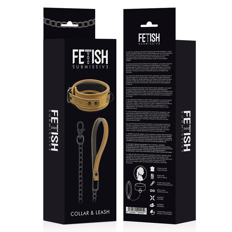 FETISH SUBMISSIVE ORIGIN - NEOPRENE LINED CHAIN ​​COLLAR