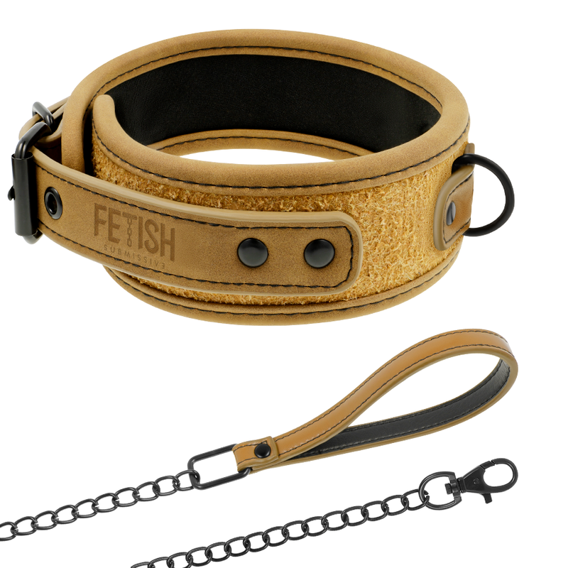 FETISH SUBMISSIVE ORIGIN - NEOPRENE LINED CHAIN ​​COLLAR
