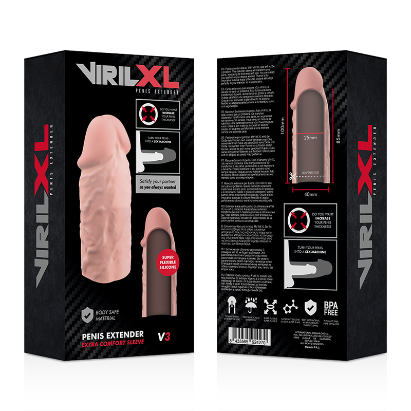VIRILXL - EXTENSÃO PÊNICA DE SILICONE LÍQUIDO NATURAL V3