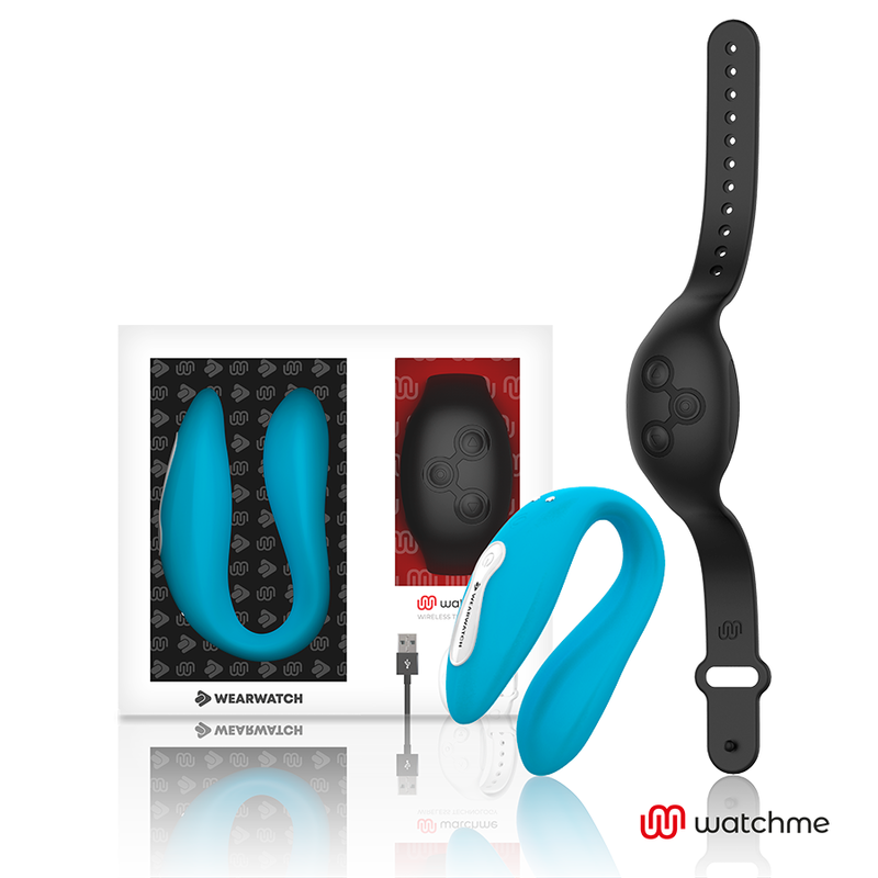 WEARWATCH - WATCHME DOUBLE VIBRATOR INDIGO / JET TECHNOLOGY