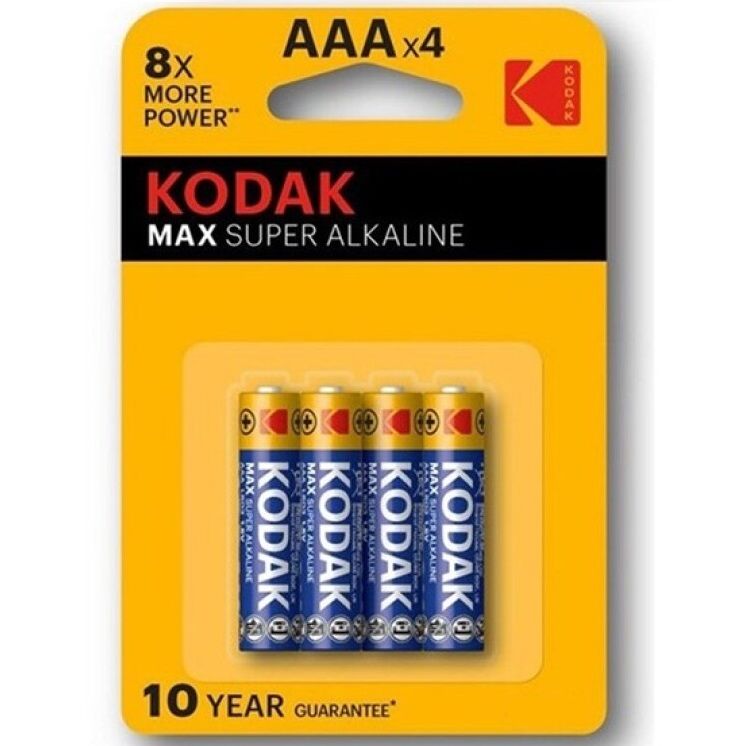 KODAK - PILHAS KODAK MAX SUPER ALCALINAS AAA LR03 * 4